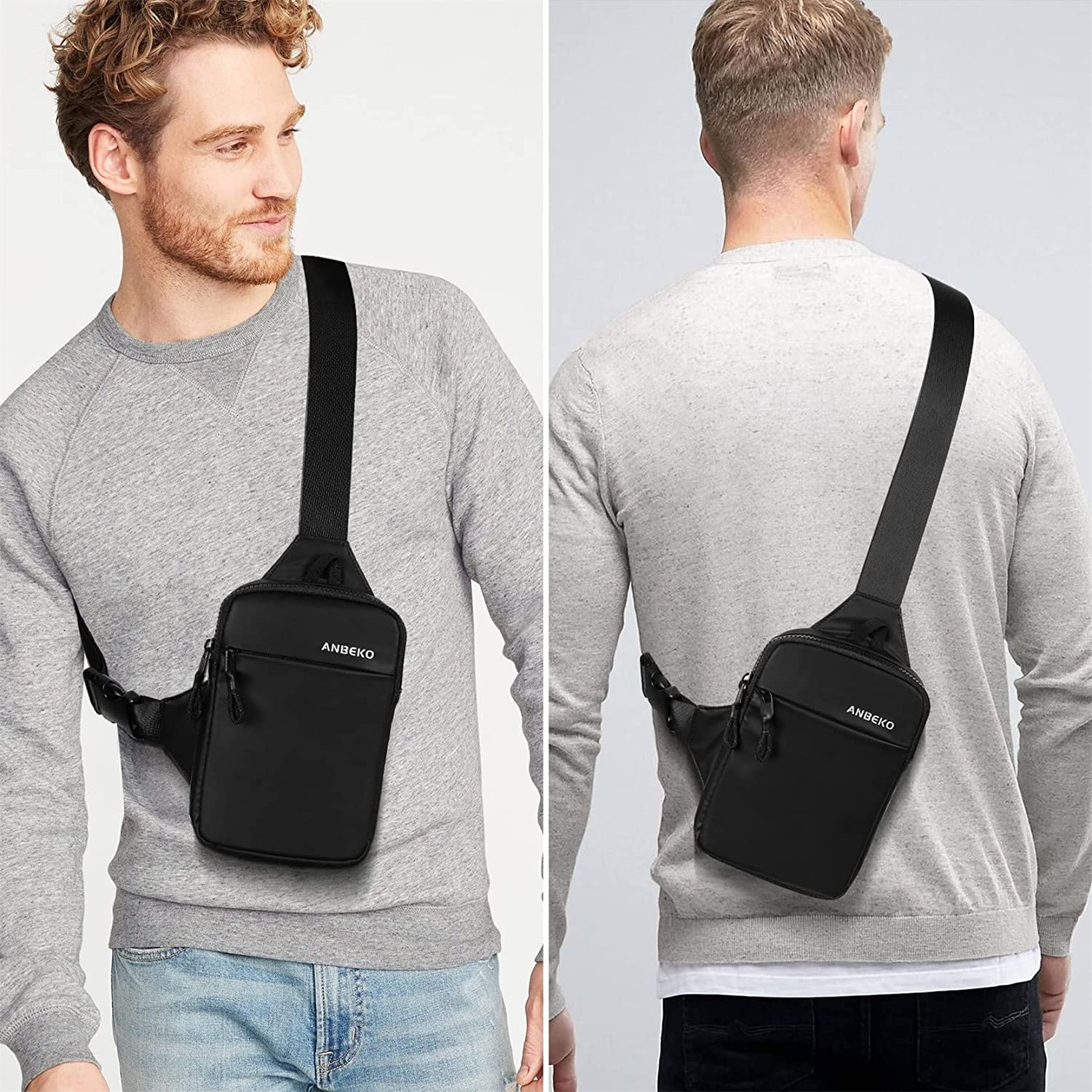 ANBEKO Small Crossbody Sling Bag Fanny Packs for Men Women, Mini Travel Shoulder Messenger Bag Chest Bag - Image 4